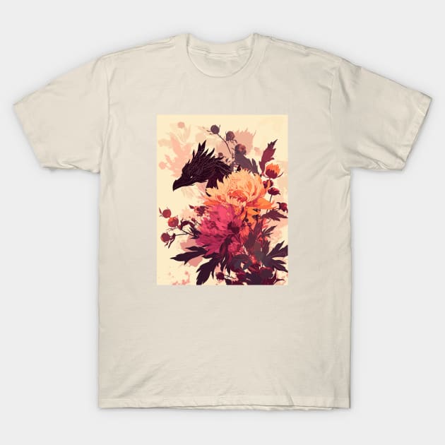 Dragon hiding in the flowers T-Shirt by etherElric